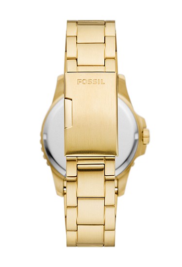Fossil Blue Dive 42mm Three-Hand Date Gold-Tone Stainless Steel Watch - Image 3