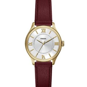 Gilmore 28mm Three-Hand Red Leather Watch