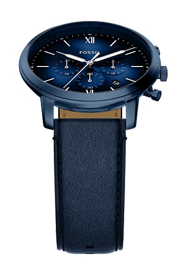 Neutra 44mm Chronograph Navy Leather Watch - Image 5