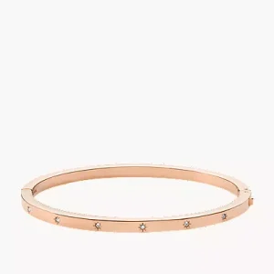 Sadie Shine Bright Rose Gold-Tone Stainless Steel Bangle Bracelet