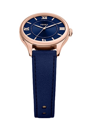 Gilmore 28mm Three-Hand Navy Leather Watch - Image 5