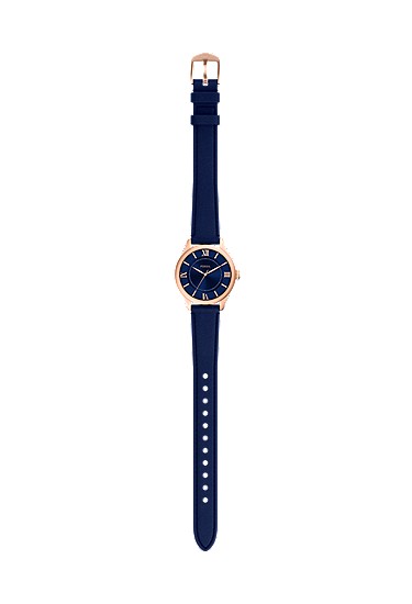Gilmore 28mm Three-Hand Navy Leather Watch - Image 8