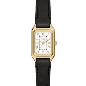 Raquel Mini 18mm Three-Hand Black Leather Watch