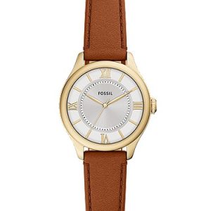 Gilmore 28mm Three-Hand Brown Leather Watch