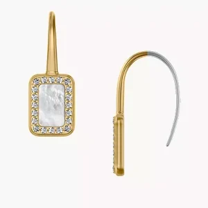 Raquel Glitz White Mother-of-Pearl Drop Earrings