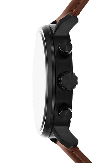 Rhett 43mm Multifunction Brown Leather Watch - Image 3