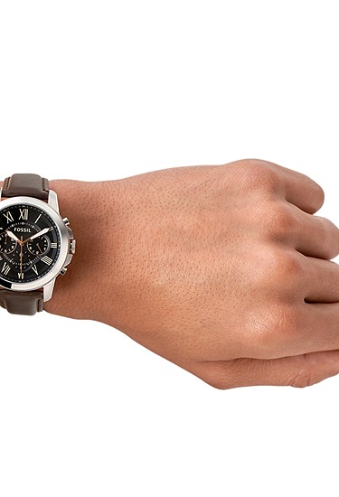 Grant 44mm Chronograph Brown Leather Watch - Image 2